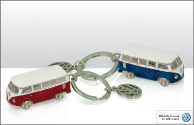 BRISA Schlüsselanhänger VW Bulli 3D aus Metall blau