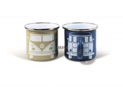 BRISA Emaille-Tasse 2er-Set sand/blau