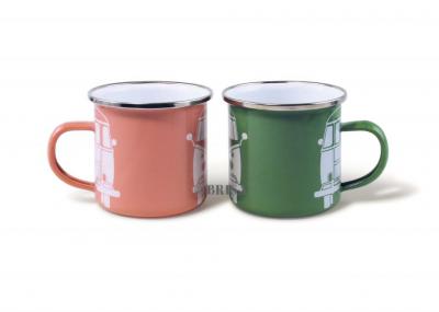 BRISA Emaille-Tasse 2er-Set rosa/grün